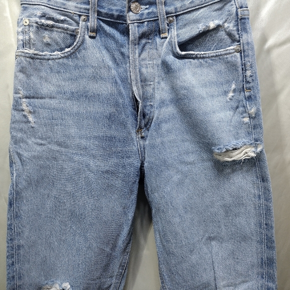 Agolde 90s Jeans in Fall Out Distressed Mid Rise Loose Fit Button Fly Sz 23 - Picture 5 of 12